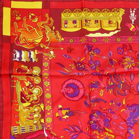 fantaisies indiennes hermes|Fantaisies Indiennes Hermes Scarf by Loic Dubigeon 90cm Silk .